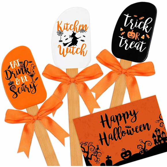 Silicone Spatula Set of 3 Decor Kitchen Home Baking Mixing Supplies Halloween - Picture 1 of 6